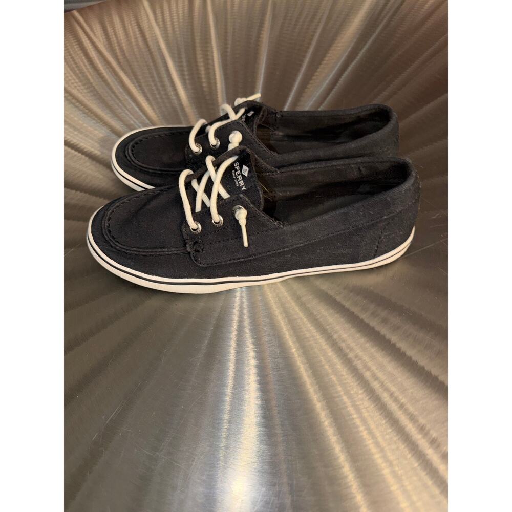 Sperry Top Sider Black Canvas Women’s Boat Shoes - Size: 8 - Picture 2 of 9